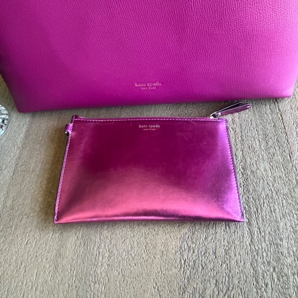 Kate Spade Molly Tote with Wristlet Metallic Pink - Picture 8 of 17
